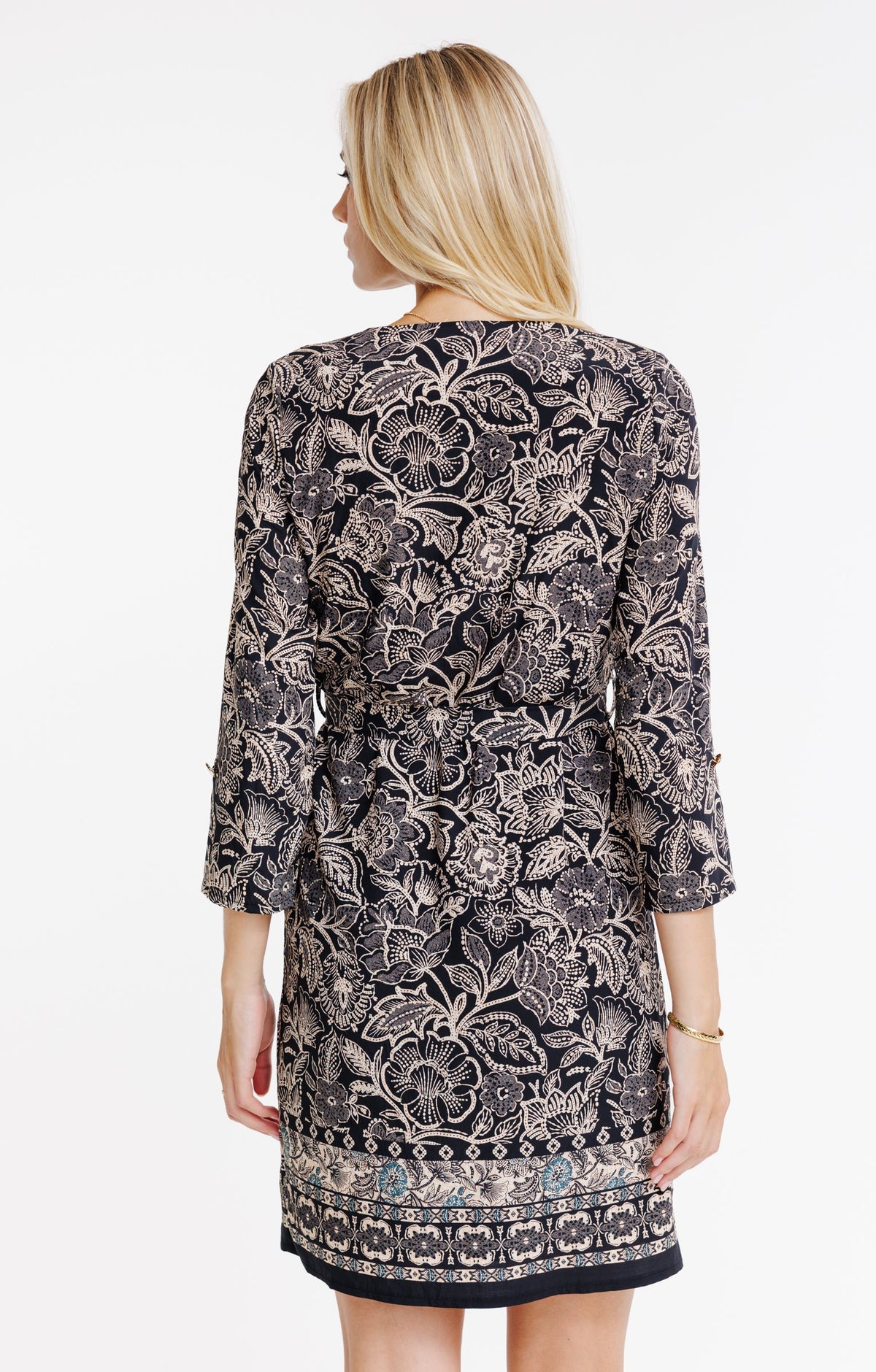 Robe col V avec ceinture - 2