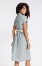 Robe midi col chemise et col V - 2