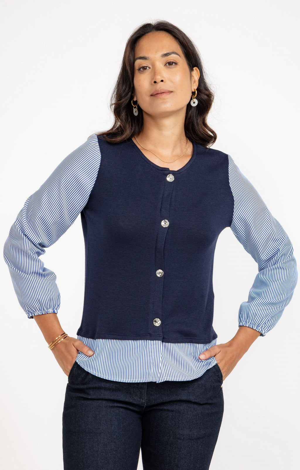 Tee-shirt 2-en-1 col rond - 1