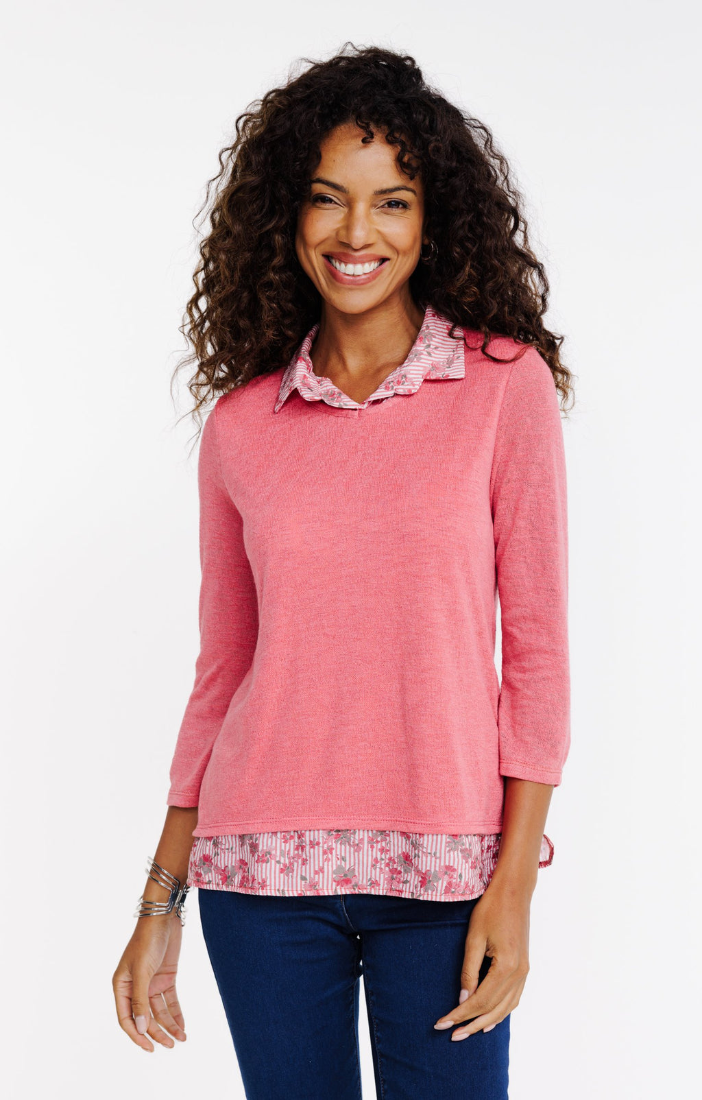 Tee-shirt 2-en-1 manches 3/4 - 1