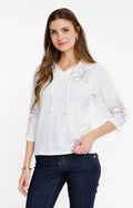 Tee-shirt 3/4 avec broderie - 1