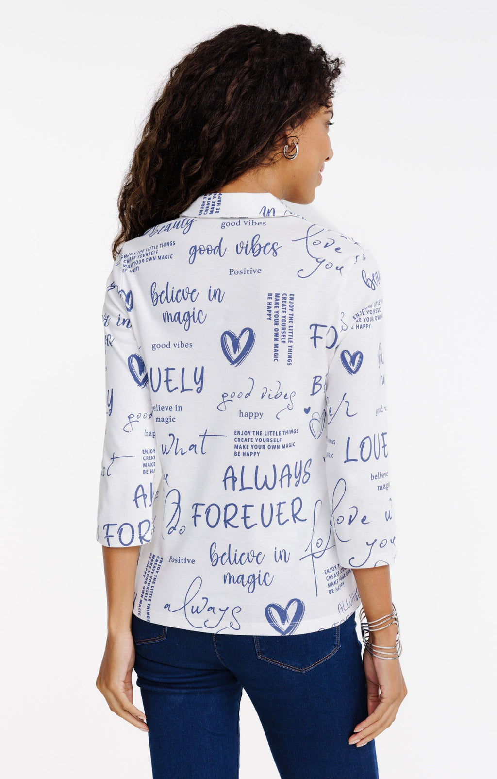 Tee-shirt 3/4 imprimé avec col polo - 2