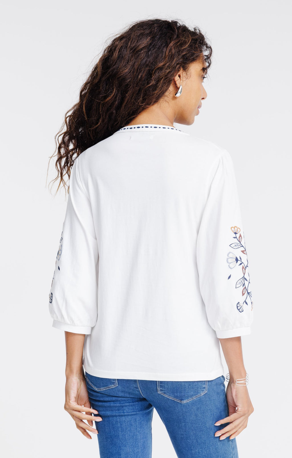 Tee-shirt brodé manches 3/4 - 2