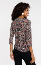 Tee-shirt col mao et manches 3/4 - 2