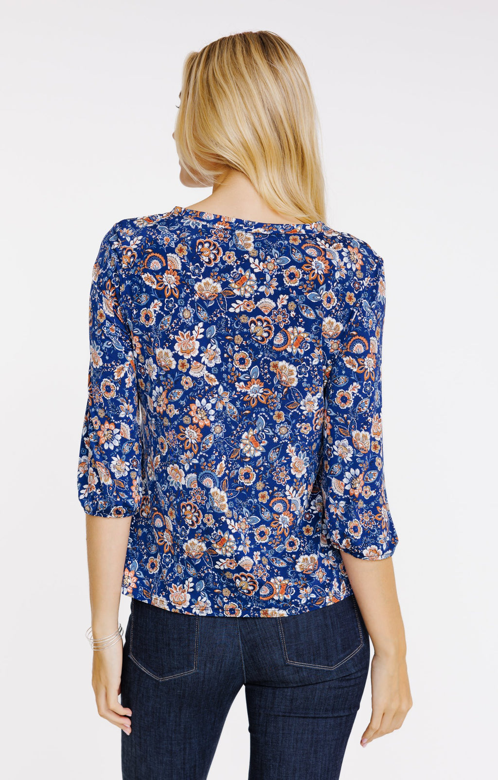 Tee-shirt col mao manches 3/4 - 2