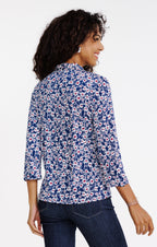 Tee-shirt col polo imprimé fleurs - 2