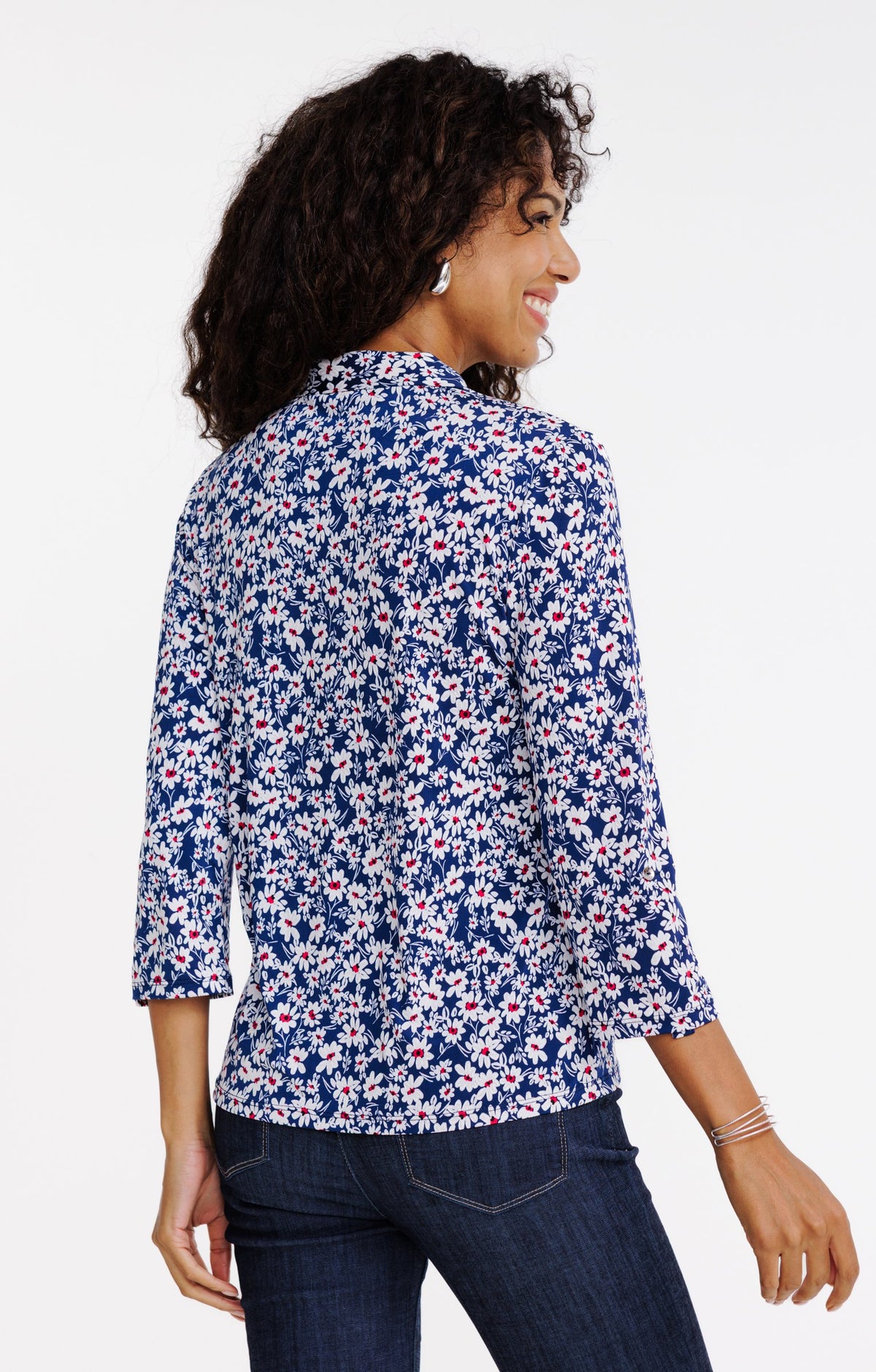 Tee-shirt col polo imprimé fleurs - 2