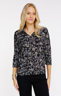 Tee-shirt col polo manches 3/4 - 1