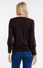 Tee-shirt col rond avec fronces - 2