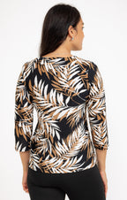 Tee-shirt col V avec pipping - 2