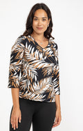 Tee-shirt col V avec pipping - 1