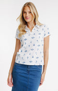Tee-shirt imprimé col polo - 1