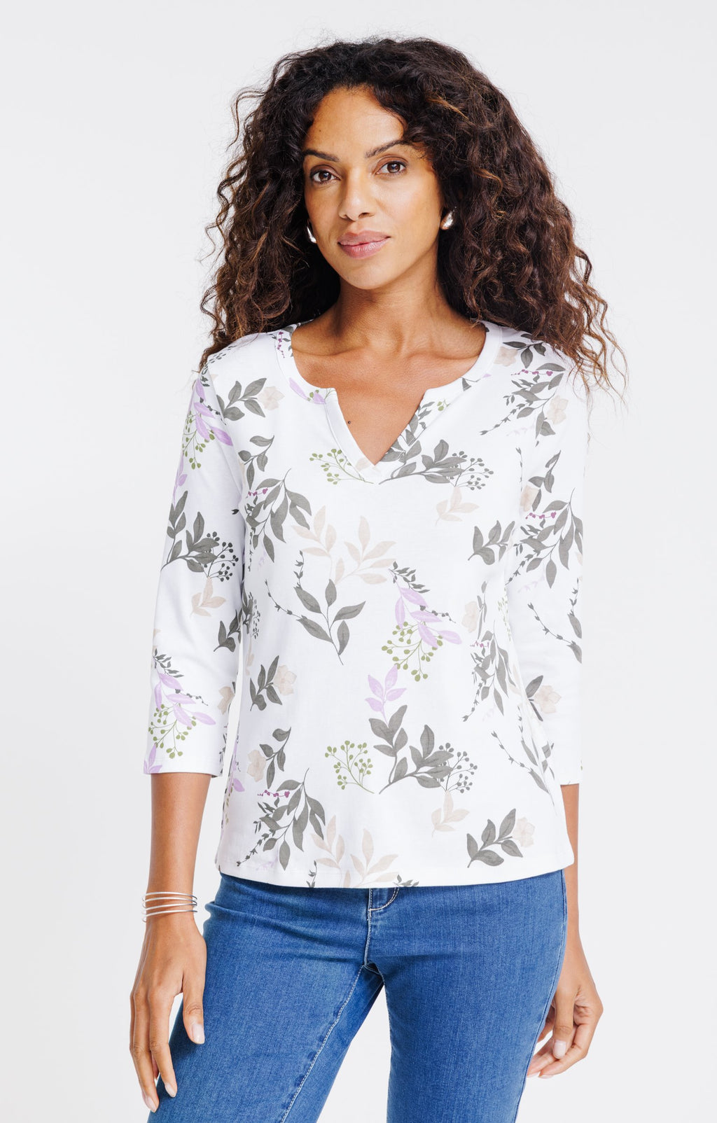 Tee-shirt imprimé manches 3/4 - 1