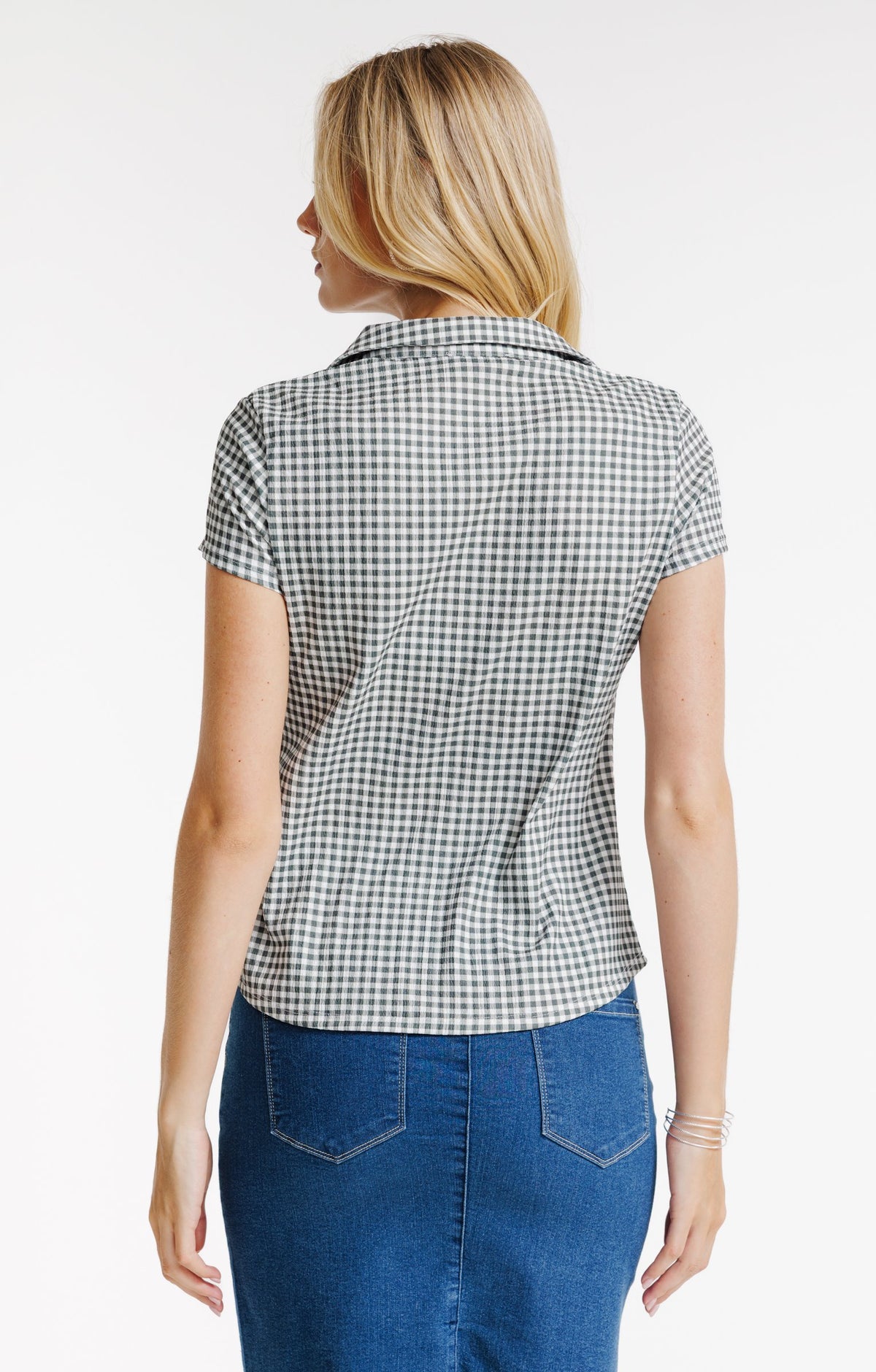 Tee-shirt imprimé vichy col polo - 2