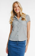 Tee-shirt imprimé vichy col polo - 1