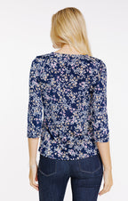 Tee-shirt manches 3/4 col v - 2