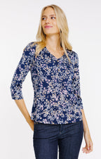 Tee-shirt manches 3/4 col v - 1