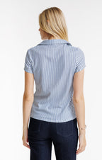 Tee-shirt rayé col polo - 2