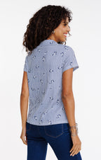 Tee-shirt rayé et imprimé col polo - 2
