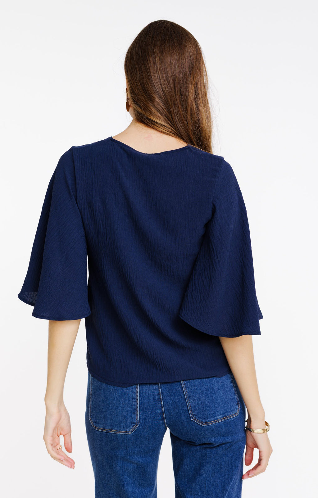 Tee-shirt uni avec col v - 2