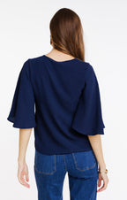Tee-shirt uni avec col v - 2