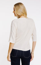 Tee-shirt uni manches 3/4 et col rond - 2