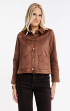 Veste boutonnée en suédine - 1