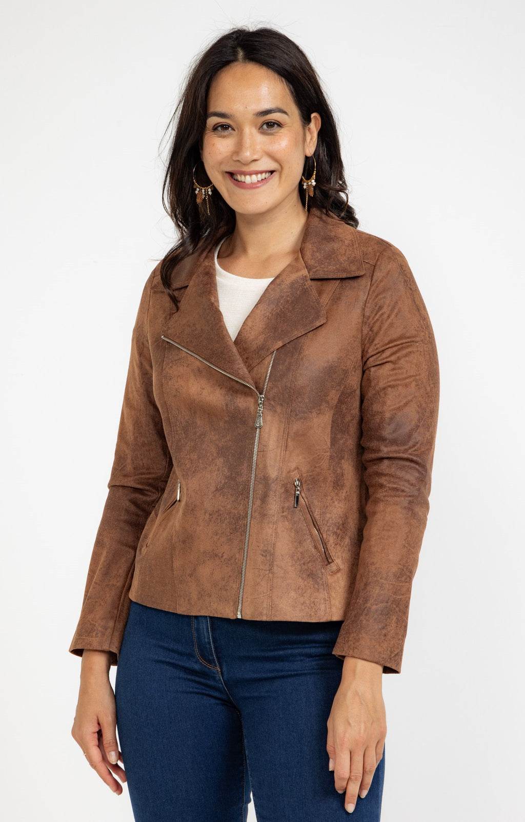 Veste biker doublure léopard - 1